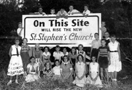 Ground was broken for the new Church building on McFarlane Road in 1954